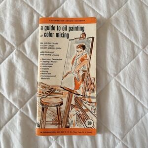 Vintage 60s Grumbacher Handbook Guide to Oil Painting & Color Mixing 1962 Orange